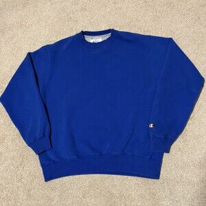 Vintage 90s Champion Eco Cotton Mens Crewneck Sweatshirt Pullover Blue, Sz M
